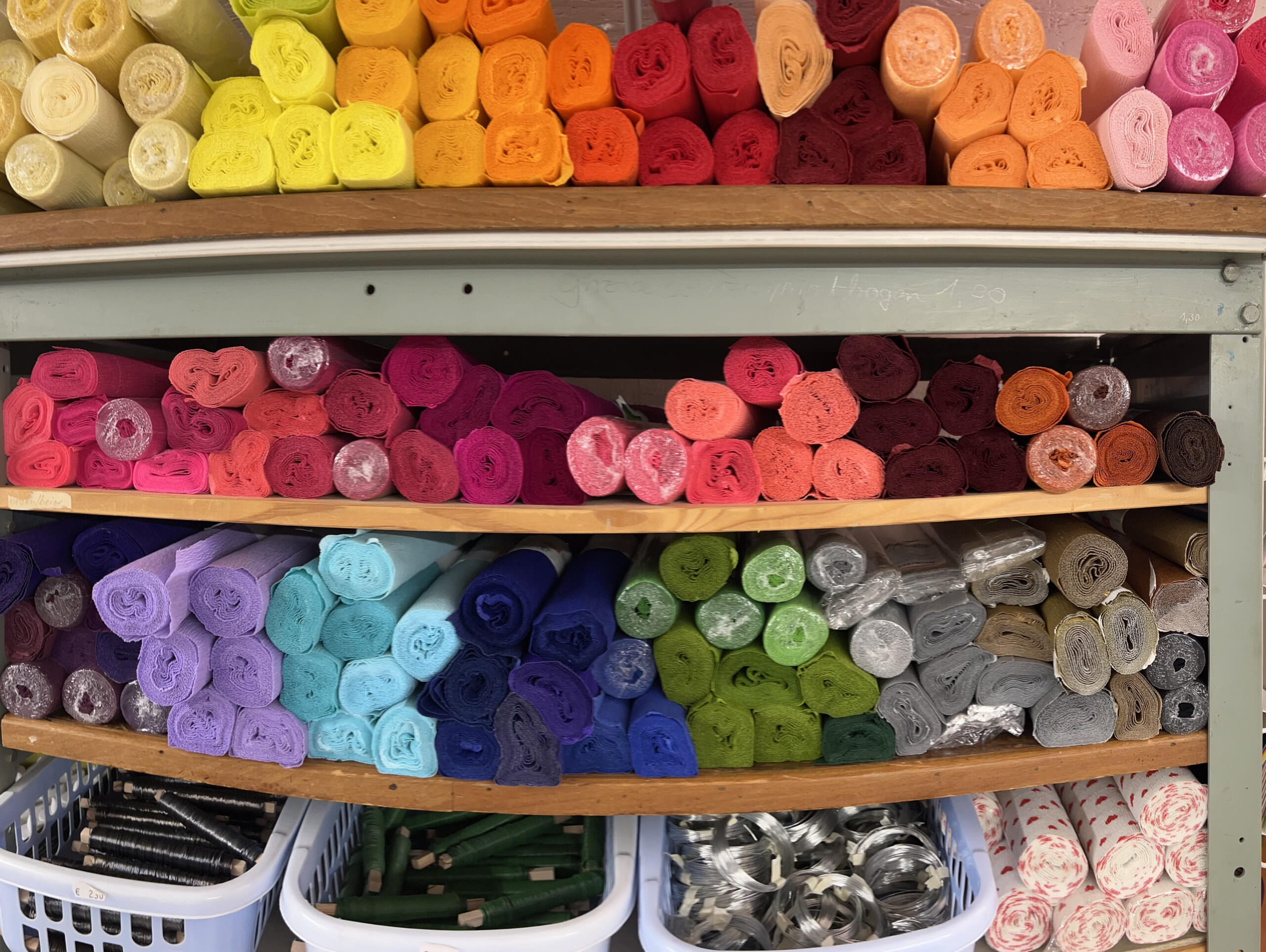 Textilien in verschiedenen Farben